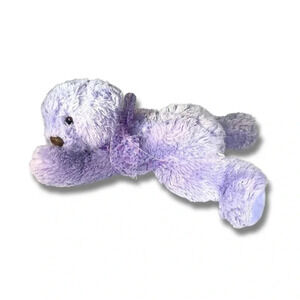Kelly Toy Light Purple Bear Plush - Laying Down Shaggy Floppy Lovey, Comfy -12”